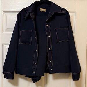 Vintage 70s Roberto Capucci Navy Men 2 piece long sleeve leisure suit